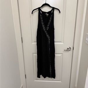 Knox Rose Linen Black Maxi Dress